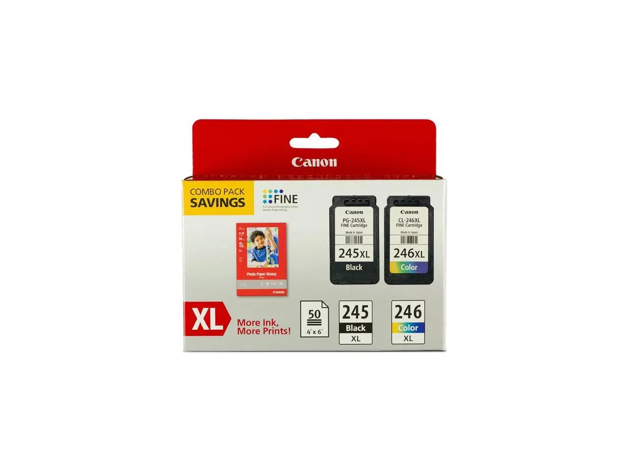 Canon PG-245 XL/CL-246 XL High Yield Ink Cartridge - Combo Pack - Black/Color/Paper