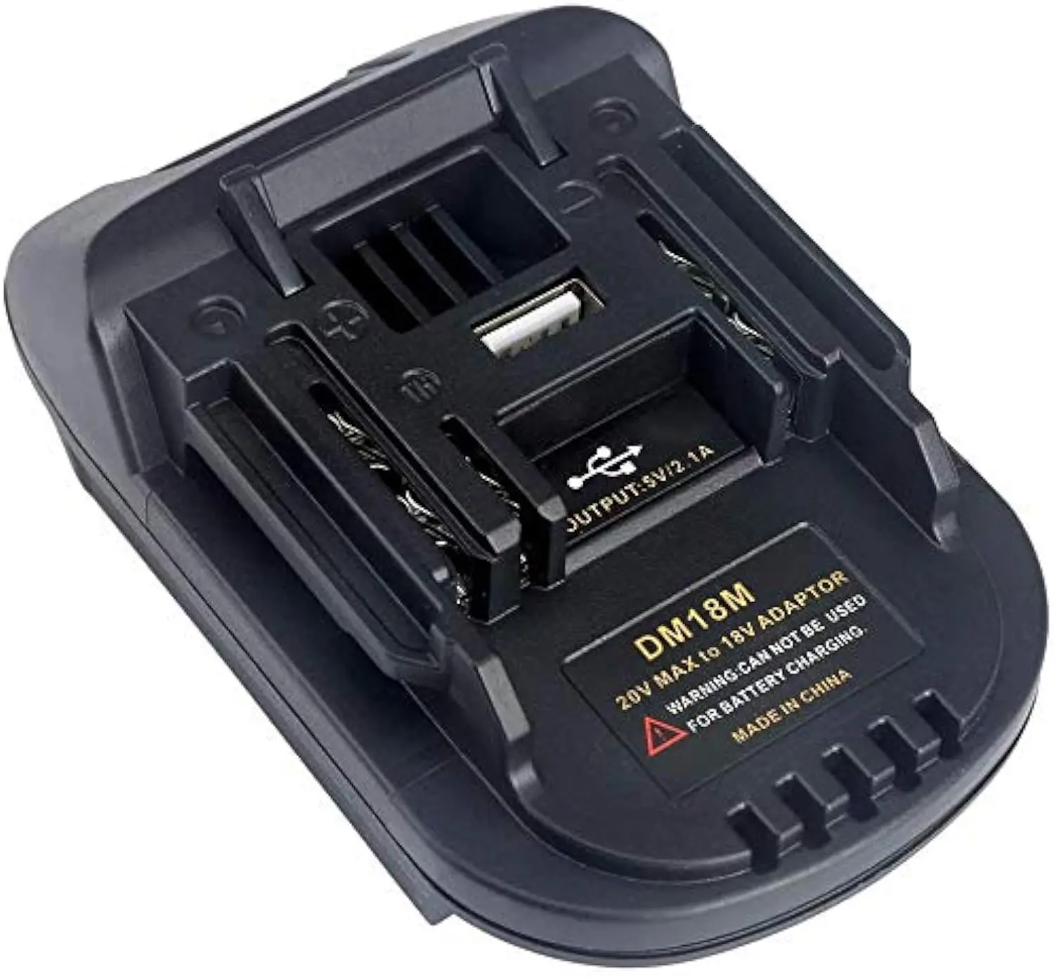 DM18M Battery Adapter for Milwaukee for M18 & DeWalt 20V/60V Batteries for Makita 18V Cordless Tools, USB Charging Port (Battery Not Included)