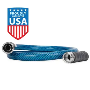 Camco TastePURE Premium Drinking Water Hose | Machined Fittings and Strain-Relief Ends for Added Durability | 4-Foot, Blue (22813)
