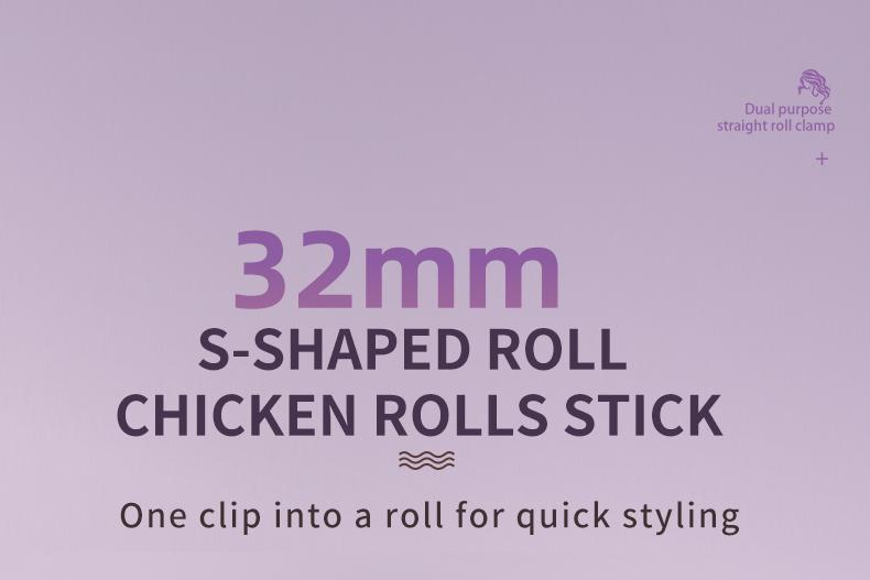 Deep Wave Curling Iron with Negative Ion Tech - 32MM French Wave Curling Iron 30W Power 2 Barrels Adjustable Temperatures Fast Heating 30 Seconds Auto-off Safety Lock Comfortable Grip for All Hair Types prime salon-quality curl