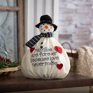 13" x 12" Softy the Snowman Stuffed Christmas Decoration