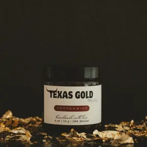 Texas Gold Tallow Peppermint Balm 4oz Handcrafted Moisturizer with Tallow & Peppermint Oil for Post Workout Recovery Muscle Relief & Hydration - Body Care
