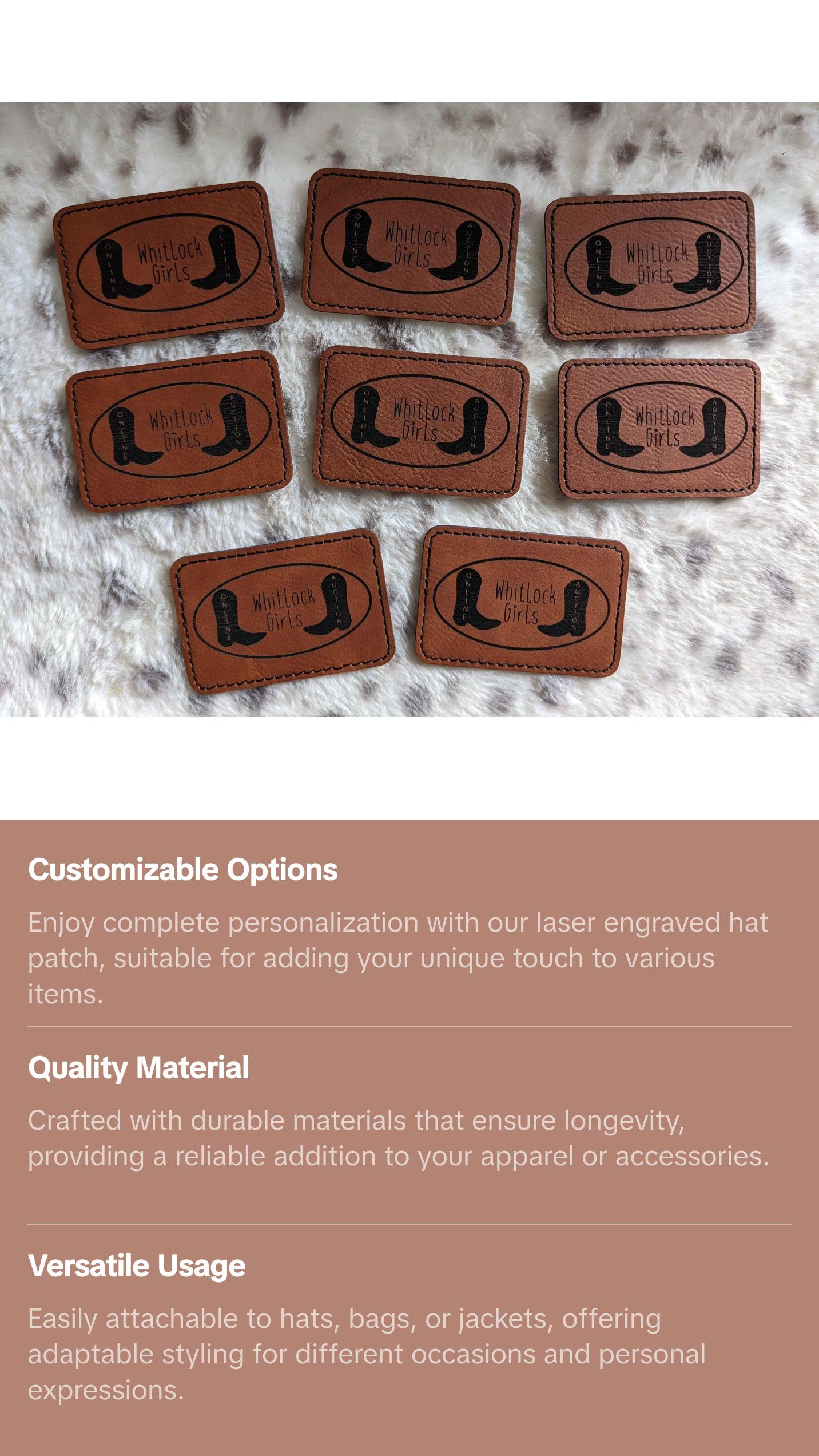 Custom Laser Engraved Hat Patch