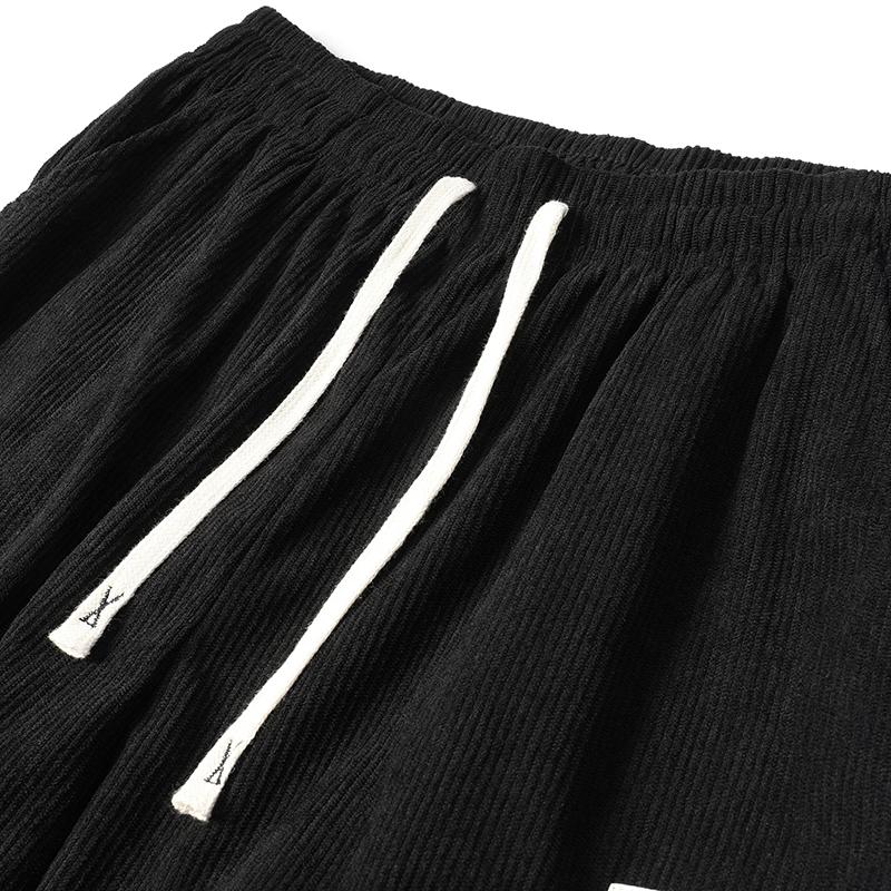Women's 2-Pack Baggy Corduroy Pants, High-Waist Wide-Leg Trousers with Elastic Drawstring, Oversized Straight Cut, Lightweight Breathable Synthetic Fiber, Outdoor-Ready Wear for Casual Back to School, Baggy Pants