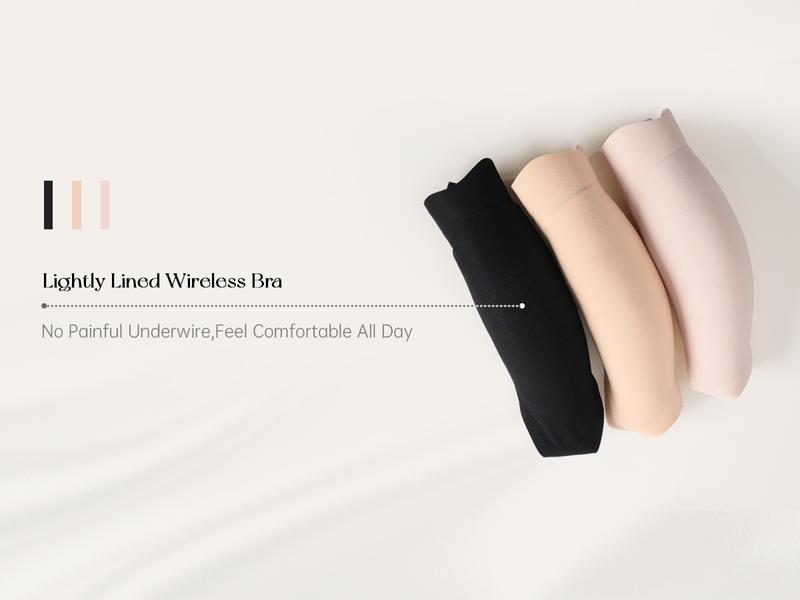 OEAK Women Jelly Bras No Underwire Scalloped Flowers V Neck Push Up Bra Buttery Soft Tshirt Bra Seamless Full Coverage Convertible Everyday Bra