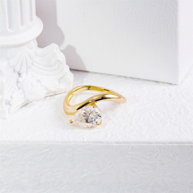 Delzzad Stacking Bling Pear Wave Ring Synthetic Moissanite S925 Eternity Stacking Set Engagement Wedding Ring Band Set Jewelry Perfect Birthday Engagement Wedding Anniversary Christmas Gift