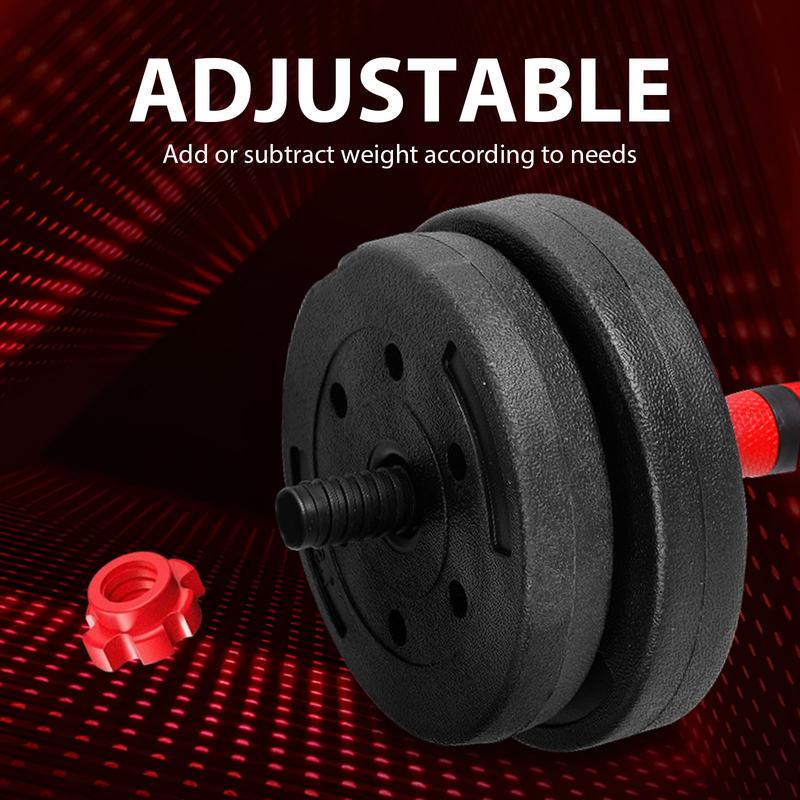 22LB Adjustable Dumbbell Set, Barbell with Thick Connecting Bumper Plate Combo for Strength Gym Training, Men and Women Free Weight Set Fitness Home Equipment