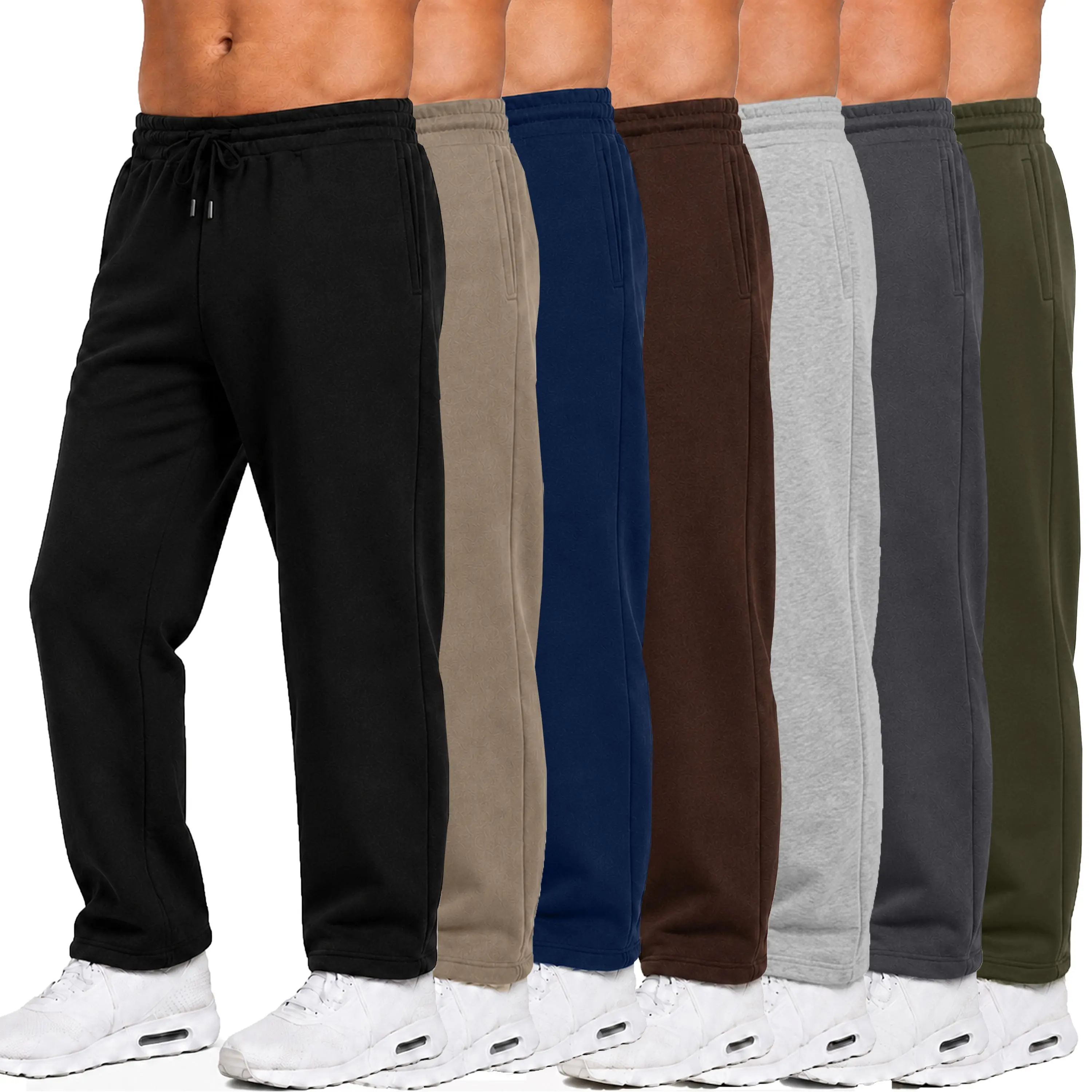 3-Pack Men's Classic & Cargo Heavyweight Fleece Sweatpants with Open Bottom (S-3XL) 3-Pack Men's Classic & Cargo Heavyweight Fleece Sweatpants with Open Bottom (S-3XL)