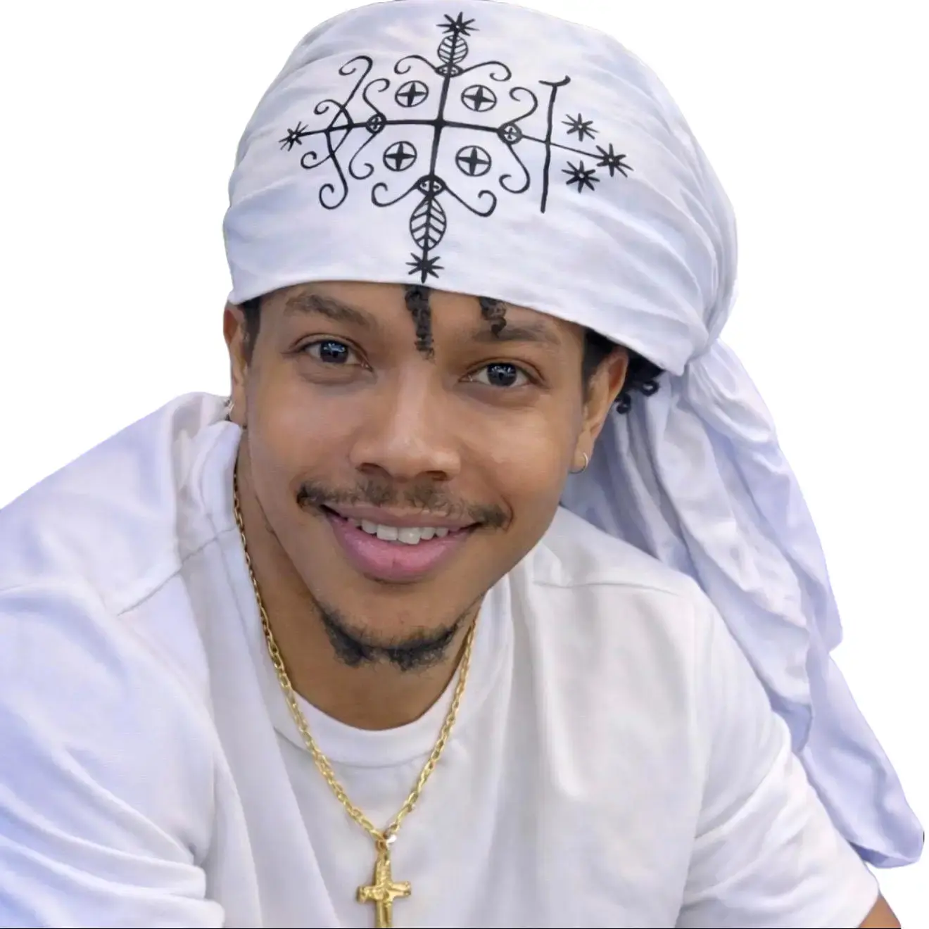 Mouvwa Lwa Vèvè Headscarf - Durable Fabric for Daily Wear & Ceremonies - Elegant Print for Spiritual & Cultural Fashion