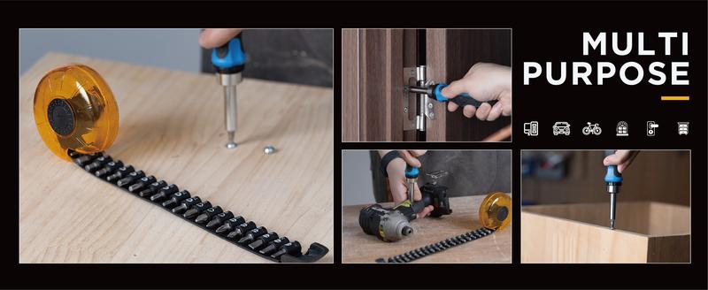 toolant 20 Pcs Screwdriver Bits Set, Hex, Torx, Square, Slotted, Phillips, Pozi Bits Set, CV-R Steel, Tapeline Bits Holder, Easy Carry, Perfect Gift