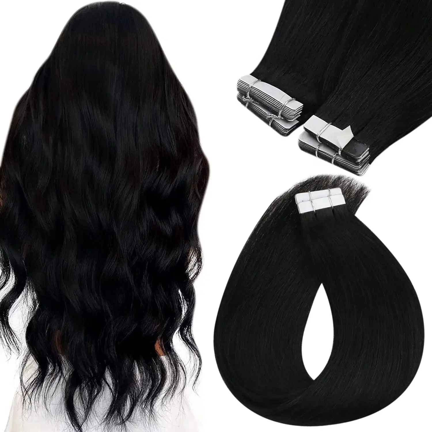 【12inch-28inch】Ve Sunny Tape In Hair Extensions Remy Human Hair Seamless Invisible Tape Natural Straight 50G 20PCS 12-28Inch Multiple Trendy Colors For Women Daily & Occasion Wear Undetectable Soft Real Human Hair Inserts #TikTokShopSummerSale