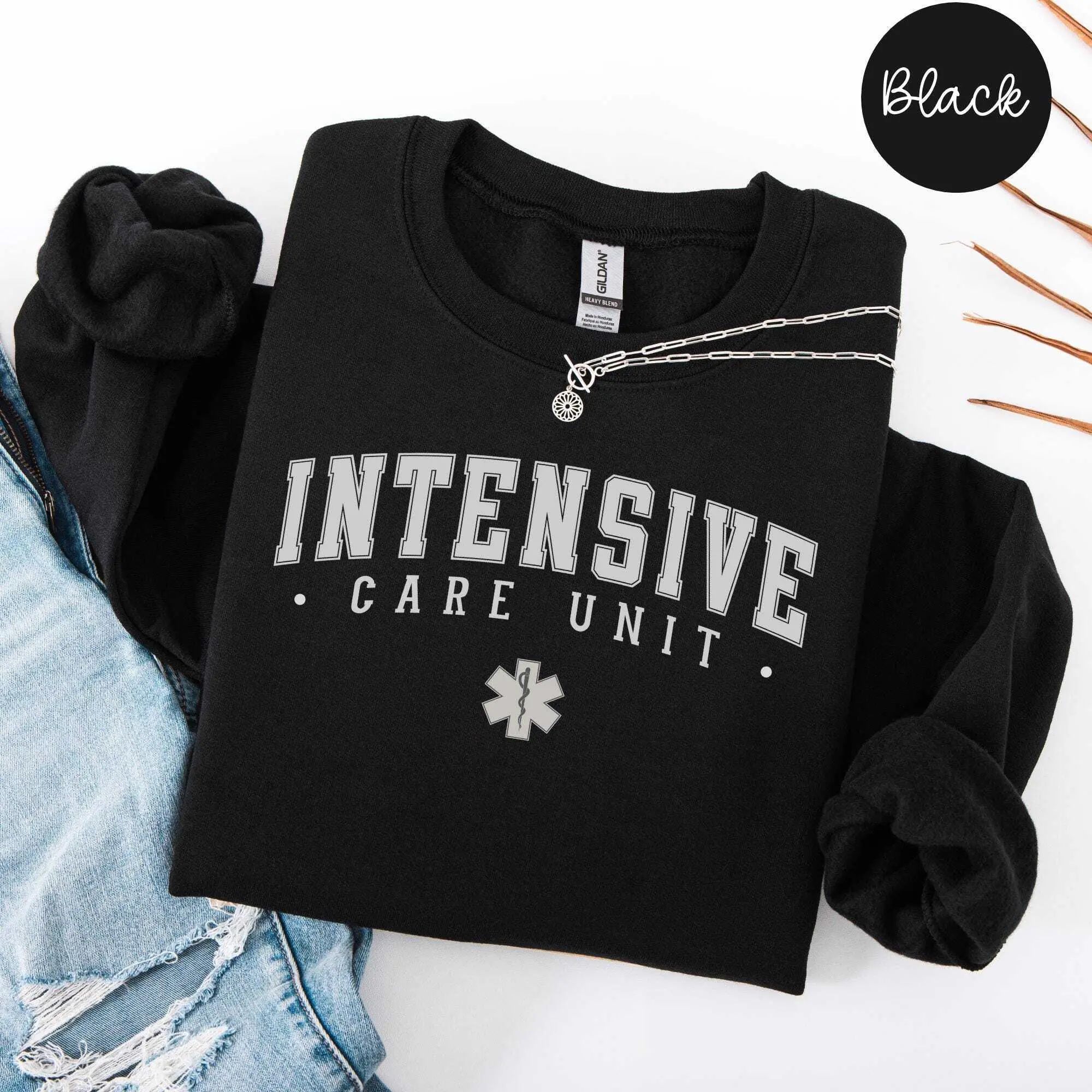 ICU T-Shirt / Sweatshirt , Intensive Care Unit Nurse shirt , Critical Care Nurse Shirt, ICU RN Gift, Icu Crew Shirt Cotton Fabric