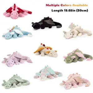 19.69in Cute Dragon Plush Toy Fluffy Flying Dragon Stuffed Doll TikTok Viral Kawaii Easter Gift Trendy 2026 Birthday Present For Kids And Plush Lovers Fun Home Decor And Cozy Snuggle Buddy easter gifts for kids plushies stuffed animals