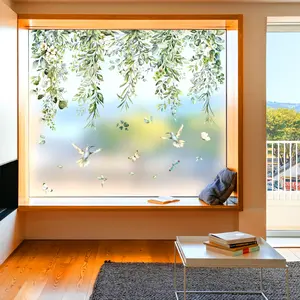 Removable Green Plants Leaves Wall Decals - Self-Adhesive Wall Stickers,Vine Spring-Themed Decals,DIY Home Decor Art Wall Decor,Gift for Bedroom Living Room