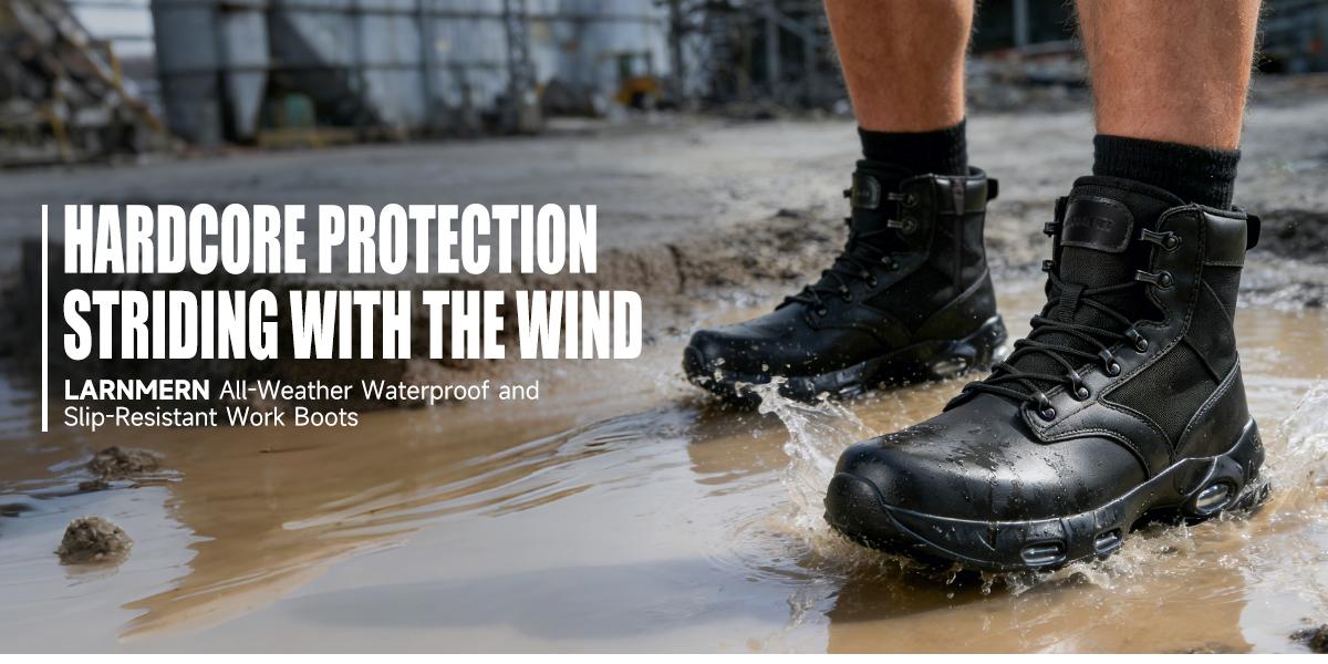 LARNMERN Men's Non Slip Work Boots Cushion Waterproof Oxford Shoe with Recycled Materials & Dual Cushioning for Comfort & Durability LARNMERN Men's Non Slip Work Boots Cushion Waterproof Oxford Shoe with Recycled Materials & Dual Cushioning for Comfort & Durability