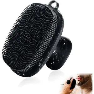 Silicone Face Scrubber for Men: Manual Facial Cleansing Brush, Waterproof, Ideal for Gentle Exfoliation & Daily Skin Care (Black)