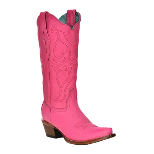 Corral Ladies Embroidered Fuchsia Pink Snip Toe Boots Z5138