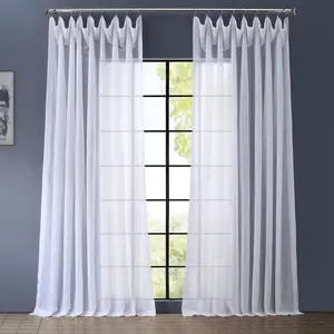 Half Price Drapes Solid Extra Wide Double Layered Sheer Curtain