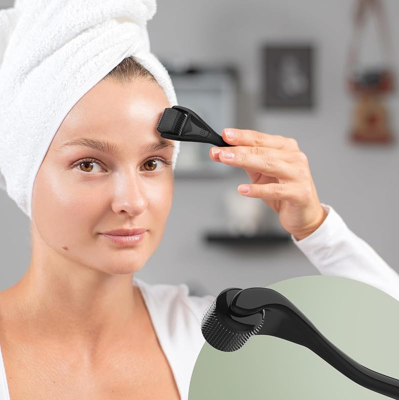 Roller For Face, for Beard, For Women and Men, derma rolling scalp,Roller For Face Scalp Derma Stamp 0.25mm Skincare Comfort Massage Tool Precise Application