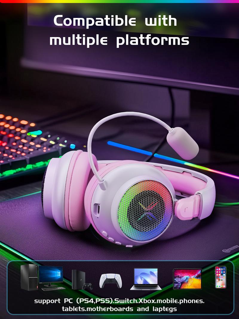 [New Upgrade] TAGRY TRONICX K3 Gaming Headset Version 5.3, 7.1 Surround Sound, 50mm Drivers, Low Latency ENC Microphone for PC PS4 PS5 for PC Laptop Headphone Audio for Gaming & Music