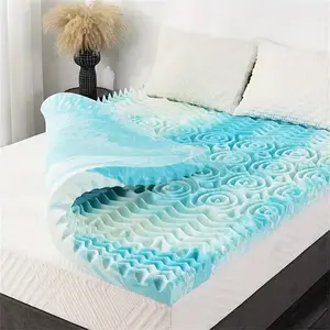2/3/4inch 5-Zone Memory Foam Mattress Topper, Cooling Gel Infused Foam Mattress Topper, Soft Mattress Topper For Support Comfort, Memory Foam Mattress Topper In A Box, Compression Transport, Ventilated Design Bed