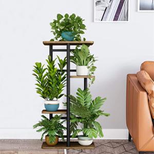 Iron 4-Tier Space Saving Plant Stand - Sturdy Organizer for Indoor/Outdoor Use, Perfect for Pothos, Succulents & Home Decor, Balcony/Living Room Organizer, 14.17"L x 9.05"W x 29.05"H