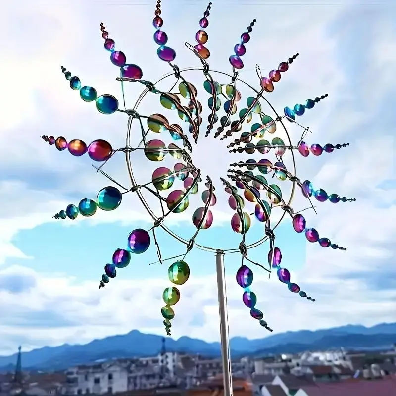 Metal Kinetic Motion Windmill for Outdoor Garden Decor, Battery-Free Lawn Art Spinner, Creative and Unique Garden Decoration, Garden Sculptures Statues, Garden Accessories, Outdoor Garden Accessory