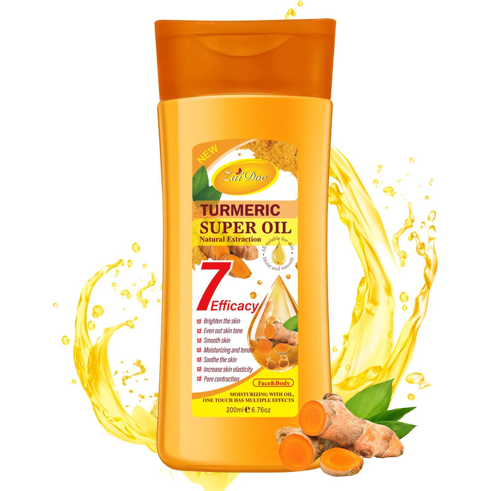 Turmeric Gel Oil 7 Efficacy Natural Extraction for Radiant Skin Moisturizing Hydrating 200ml Face Body Care Multi Benefit Moisturizer Firming Deep Hydration