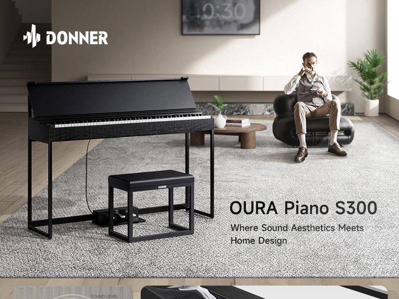 Donner OURA S300 Home Digital Piano with 88-key Graded Hammer Standard Keyboard