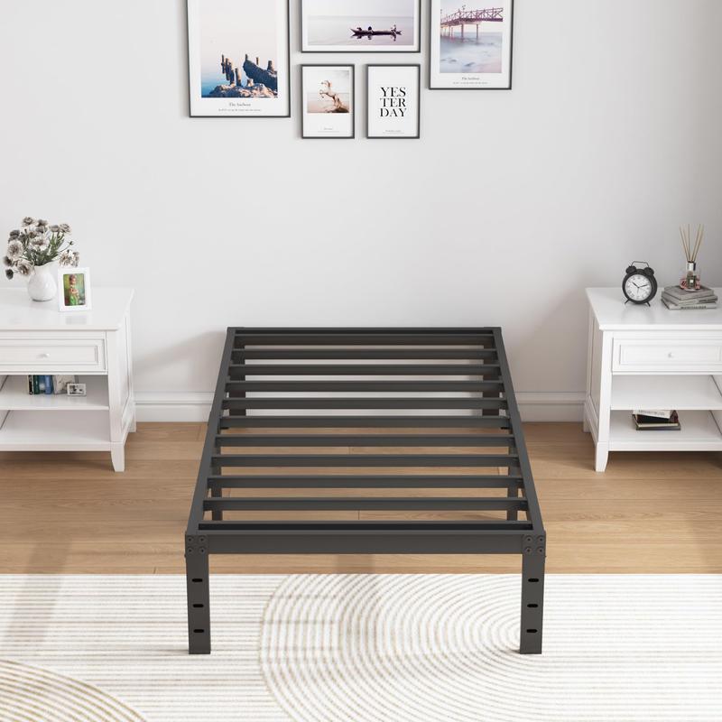 Edenza-Bed Frame- 14 16 18 Inches, Twin Full Queen King Size with Storage Space Under Frame ，Heavy Duty Metal Platform Bed Frames , Sturdy Steel Slat Support barbarian Bedroom Bedframe Bedframes