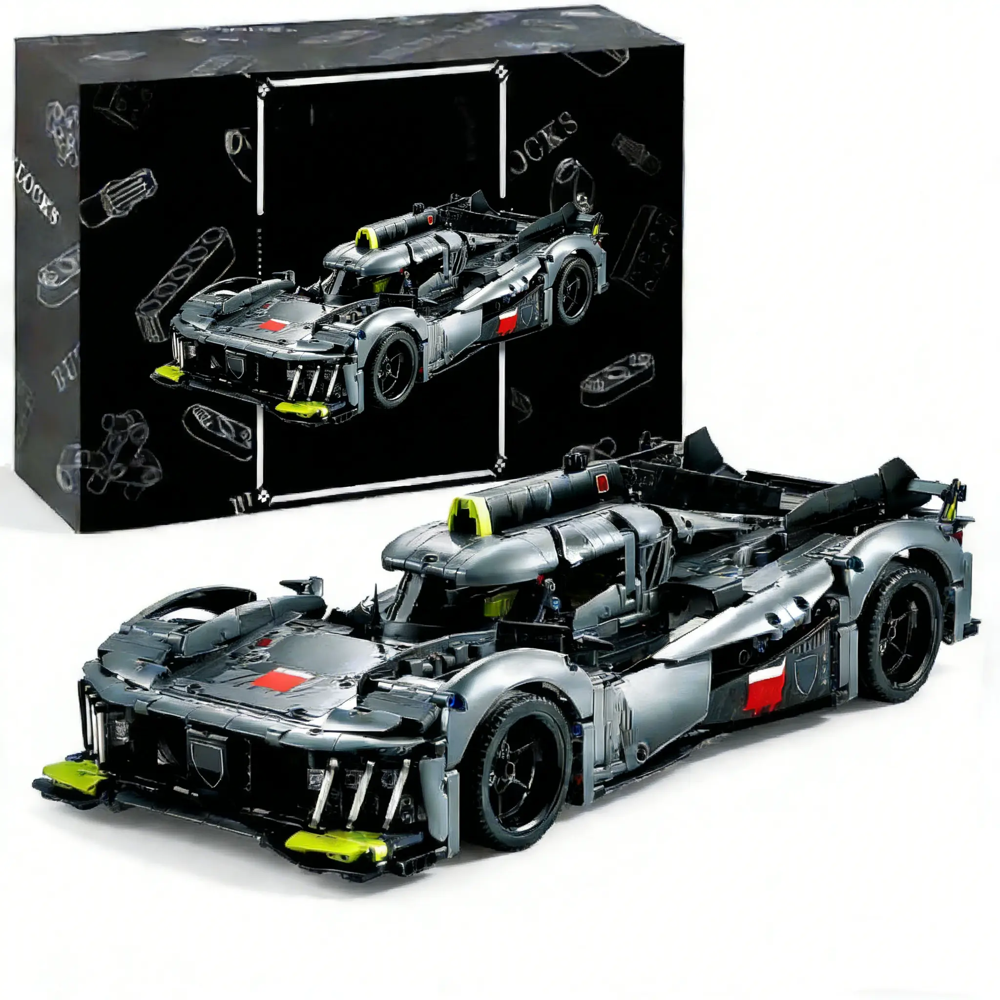 Technic 9X8 24H Hybrid Hypercar Collectible Race Car Building Kit for Adults and Teens,  20.1 inches, 1775 pieces. 1:10 Scale Racing Car Model, Gift for Motorsport Fans #Summervibes summerwins