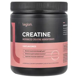 Legion Athletics Creatine, Micronized Creatine Monohydrate, Unflavored, 0.69 lbs (312 g)