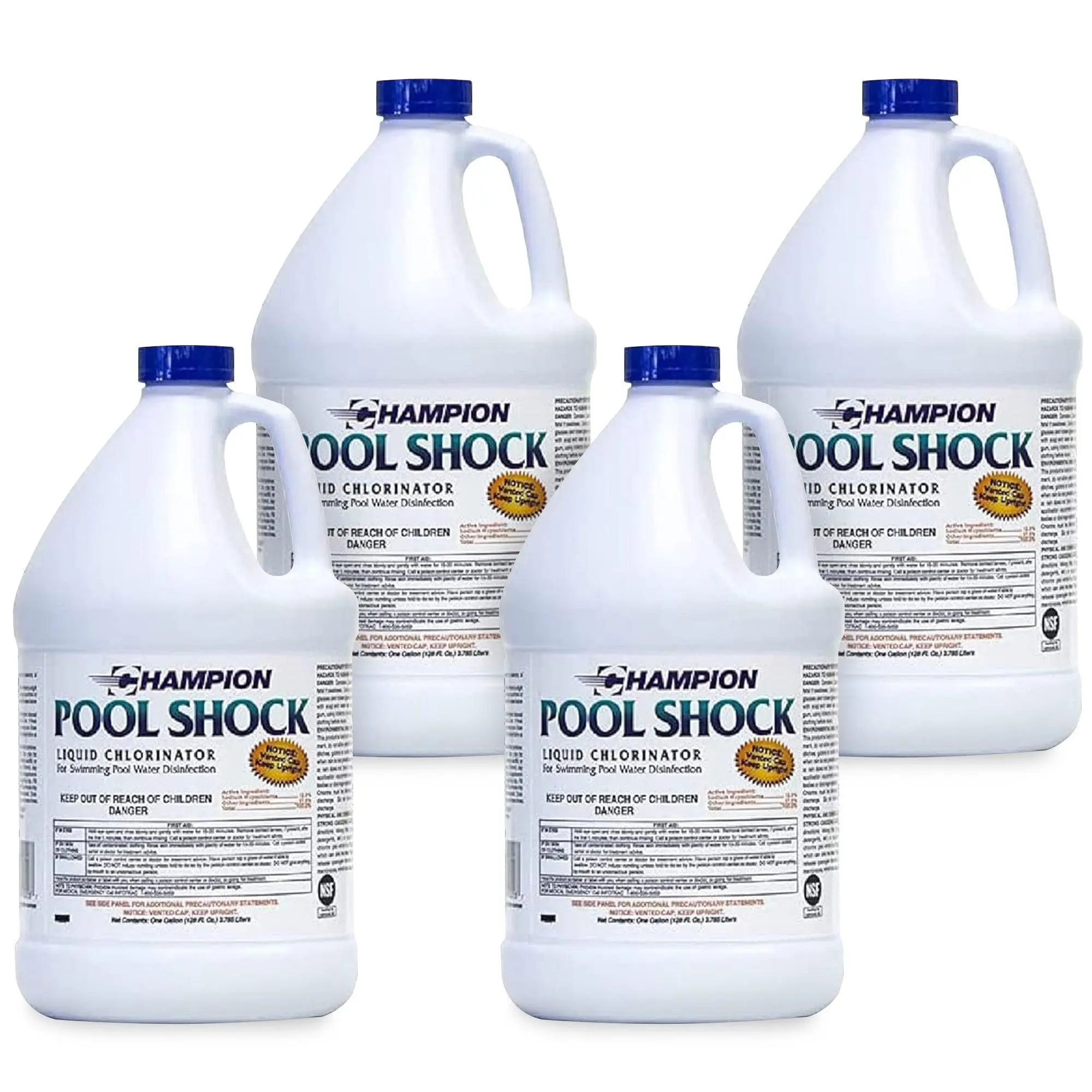 Champion Pool Shock Liquid Chlorinator for Pool Water Disinfection, (2/4 Pack)