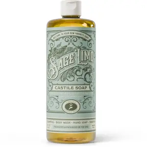 Carolina Castile Soap Sage Lime 1050g Vegan Organic Herbal Cleanser with Cocoa Butter & Kukui Nut Oil Made in USA