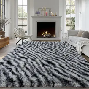 XEXSIN Large Shaggy Rug for Living Room Modern Multicolored Super Soft Fluffy Plush Indoor Tie-Dye Carpet with Non-Slip Bottom for Bedroom Nursery Dorm Aesthetic Decor