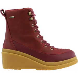 Muck Boot Womens Liberty Waterproof Lace Up Round Toe Casual Boots Ankle Low Heel 1-2" - Red