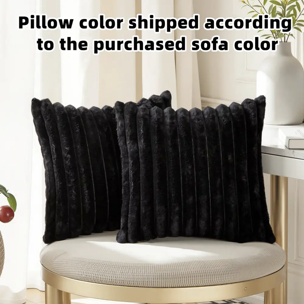 Free Gift Square Fluffy Stuffed Cushion - Soft Furry Plush Fabric Pillow, Ultra-Soft Texture, Sofa-Matching Color Shipment, Ideal for Home Cozy Lounging & Stress Relief Decor