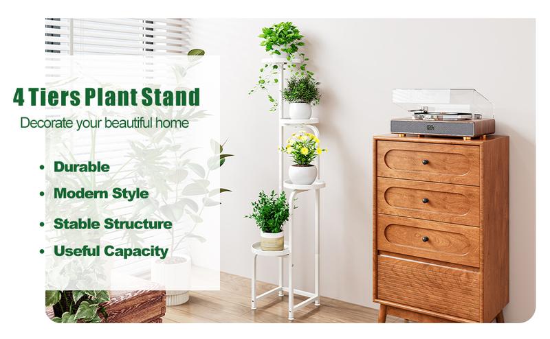 3 Tier 4 Tier 5 Tier Plant Stand Indoor Outdoor Metal Plant Shelf for Multiple Plants Corner Flower Holders for Living Room Balcony Bedroom Patio Garden
