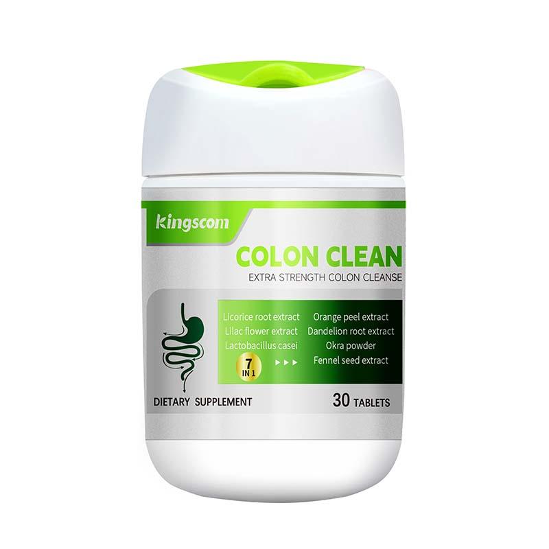 Kingscom Advanced Colon Cleanse - Okra Fiber Formula 30 Tablets Caffeine-Free Gut Health Detox Support Natural Dietary Supplement Healthcare Optimum Fitness Extra Strength Digestive System Vitamin Edible Bathroom
