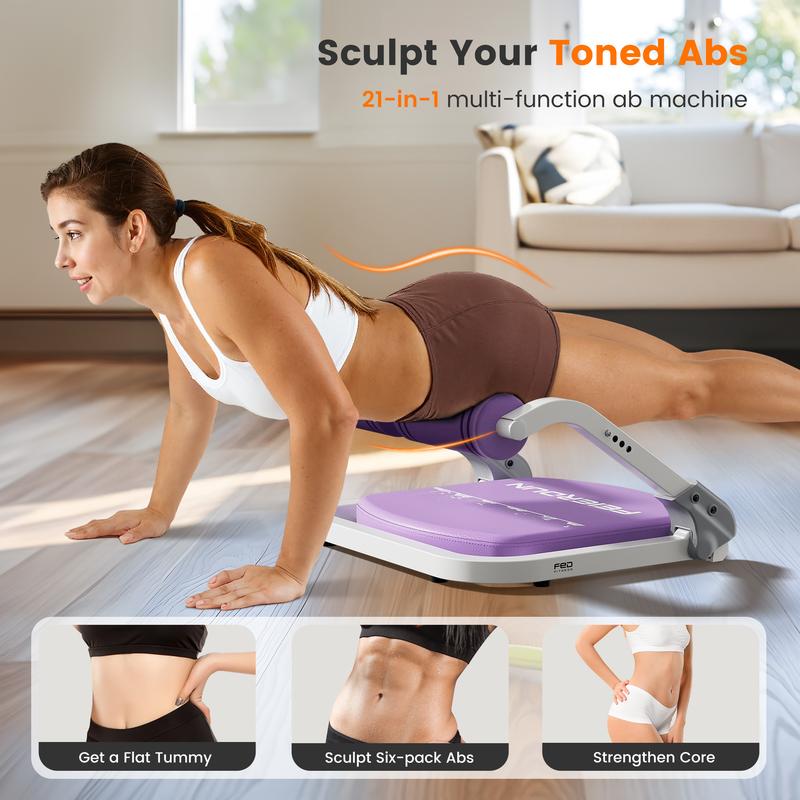 Feierdun Ab Crunch Machine – Core & Tummy Exercise Equipment, Sit-Up and Ab Curl Trainer with 330LB Capacity, Ideal for Home Gym, Core Strength & Muscle Toning