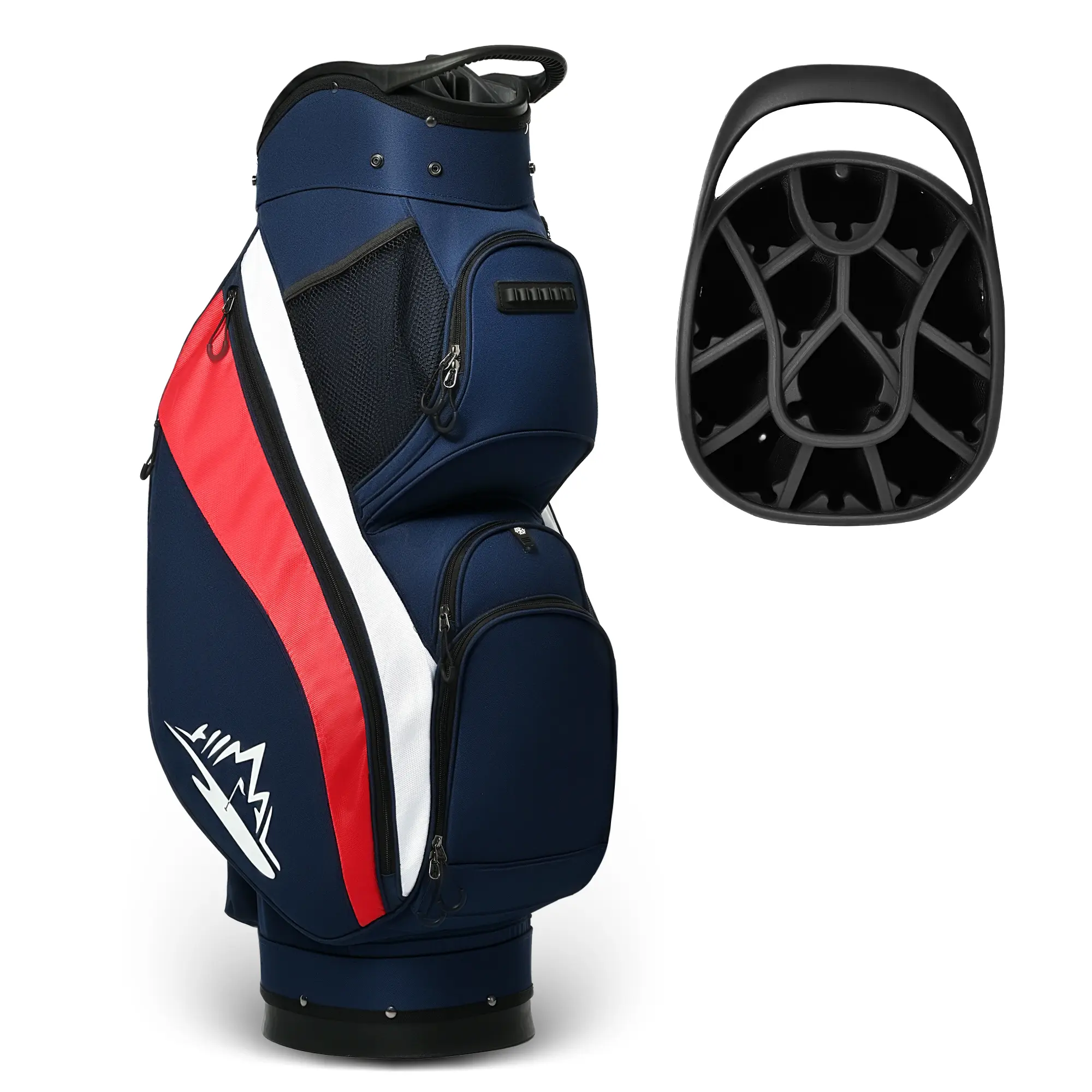 UNIHIMAL Sleek T-Lock Golf Cart Bag with 14-Way Anti-Tangle Divider, Stable Fit, Includes Rain Hood, Golf Cart Accessories