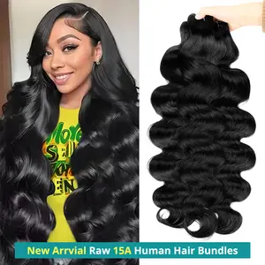 [NEW IN]15A Grade Raw Body Wave Bundles 100% Unprocessed Human Hair Weave Bundles Quick Weave Extensions 1 3 4 Bundles