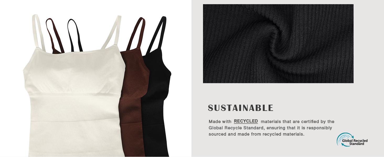 FeelinGirl Bodycon Dress For Women Built in Bra Ribbed Midi  Bodycon Maxi Dresses Sleeveless Spaghetti Strap 360° waist control Minimalist Summer Casual Womenswear