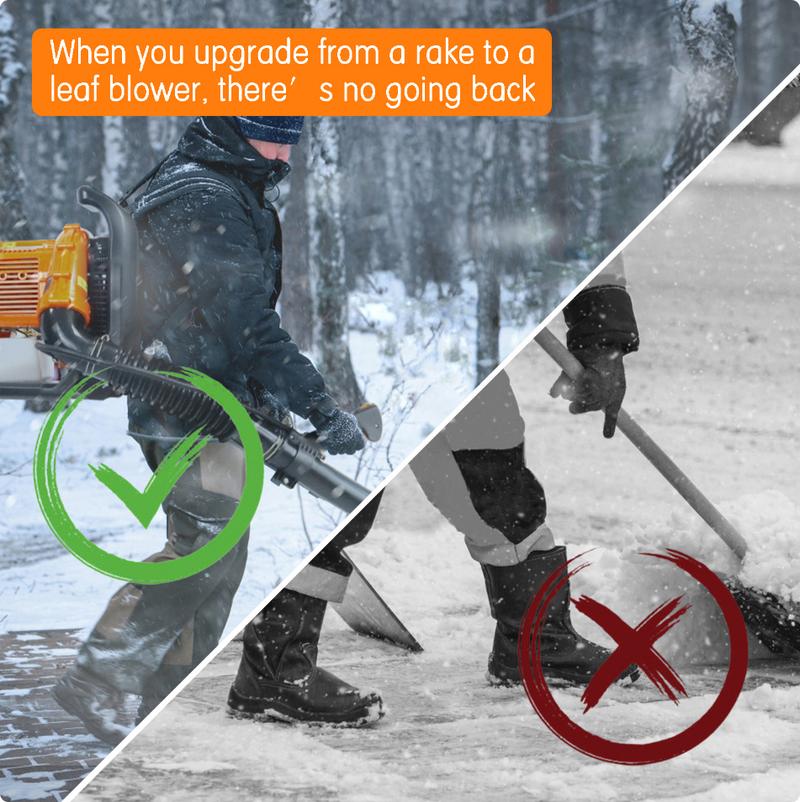 NEOTEC 25.4CC Gas Leaf Blower Handheld 432CFM 180MPH 2-Cycle & 52cc Gas Backpack Leaf Blower 2-Stroke Engine 768 CFM 216 MPH Ergonomic Harness Low Vibration Powerful Lawn Yard Care Blower