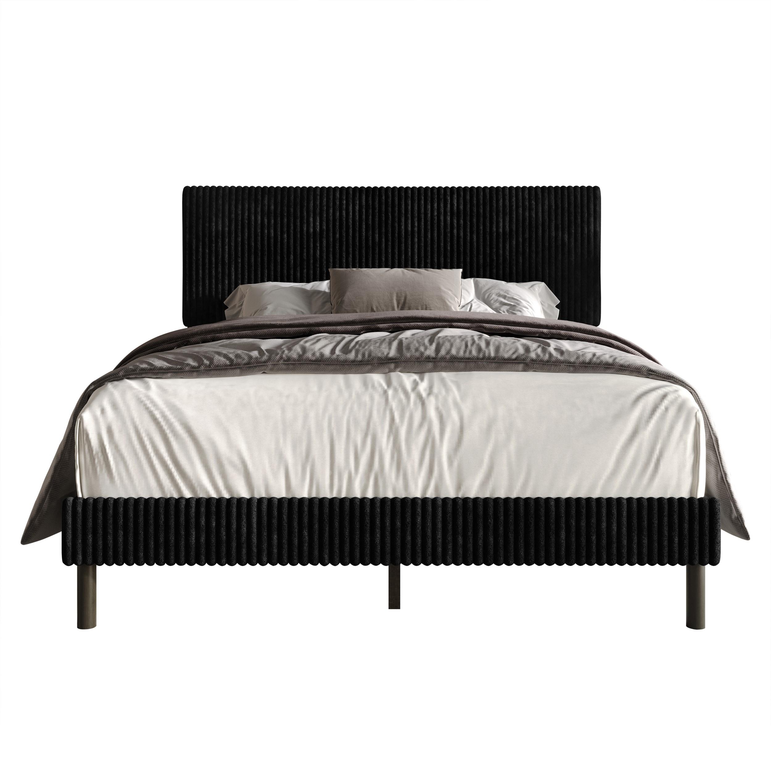 Favorer Osceola Upholstered Panel Bed, Box Spring Require, Comfortable and Stylish Design - Available in Multiple Sizes
