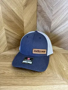 Freedom Leather Patch Hat – Laser Engraved Patriotic Baseball Cap