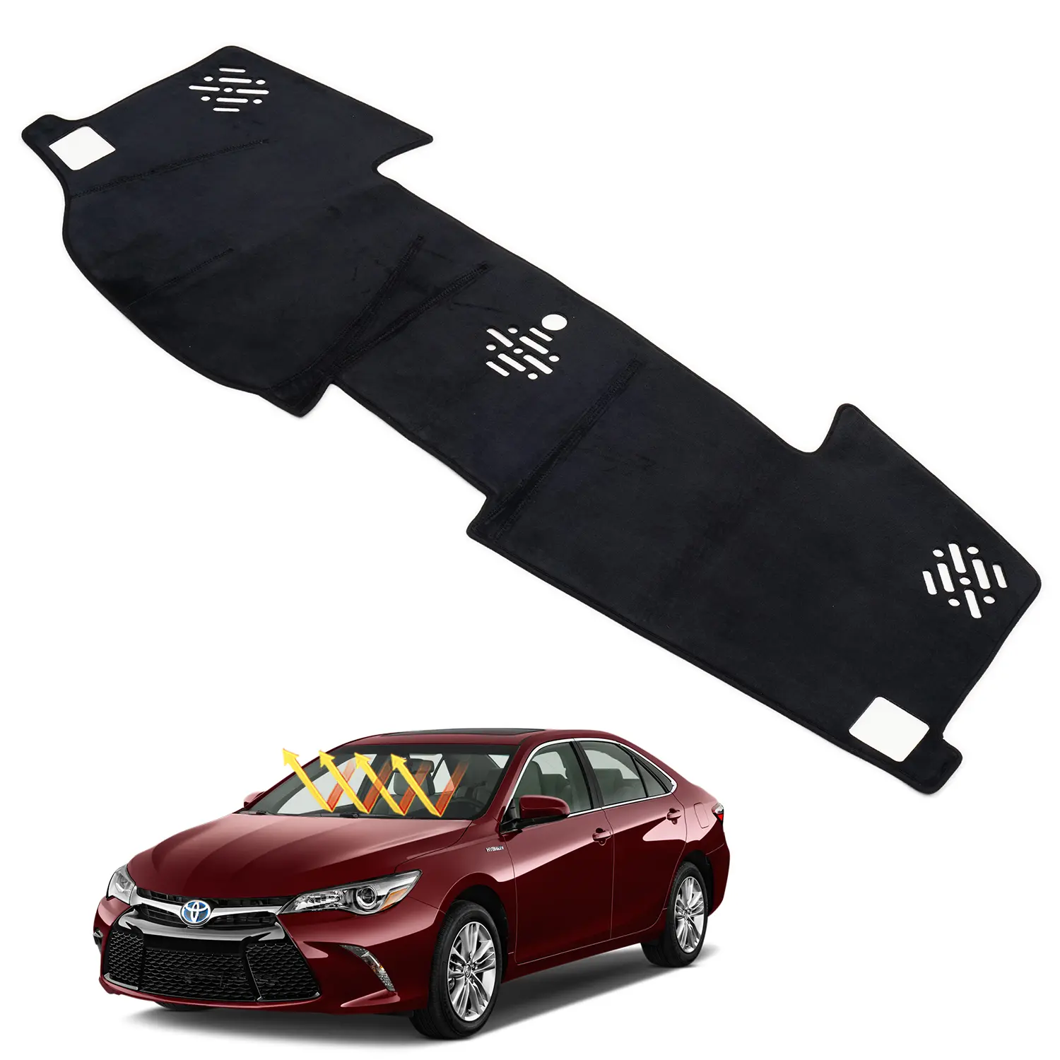 Canvcle Custom Fit Bonded Fabric Flannel Dashboard Mat - Car Auto Accessory for Toyota Camry 2012-2017, Nonslip, Sun Shade, Easy Installation, Non-Displacement Interior Protector