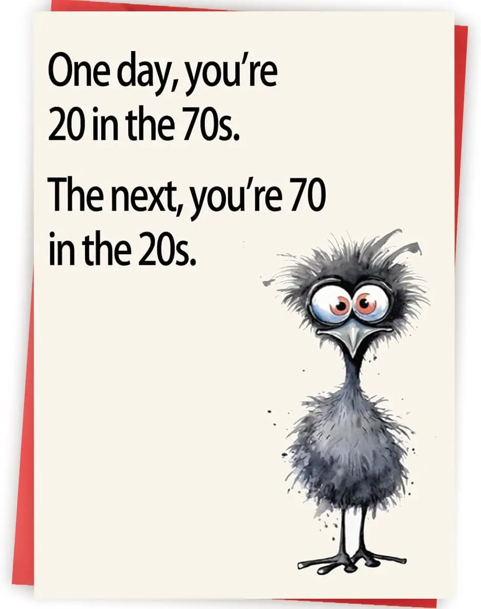 Funny 70th Birthday Card Gifts Decorations for Women Men | 70 Year Old Card with Handwritten Message and Envelope, Humor Gift for Dad Mom Friends Family