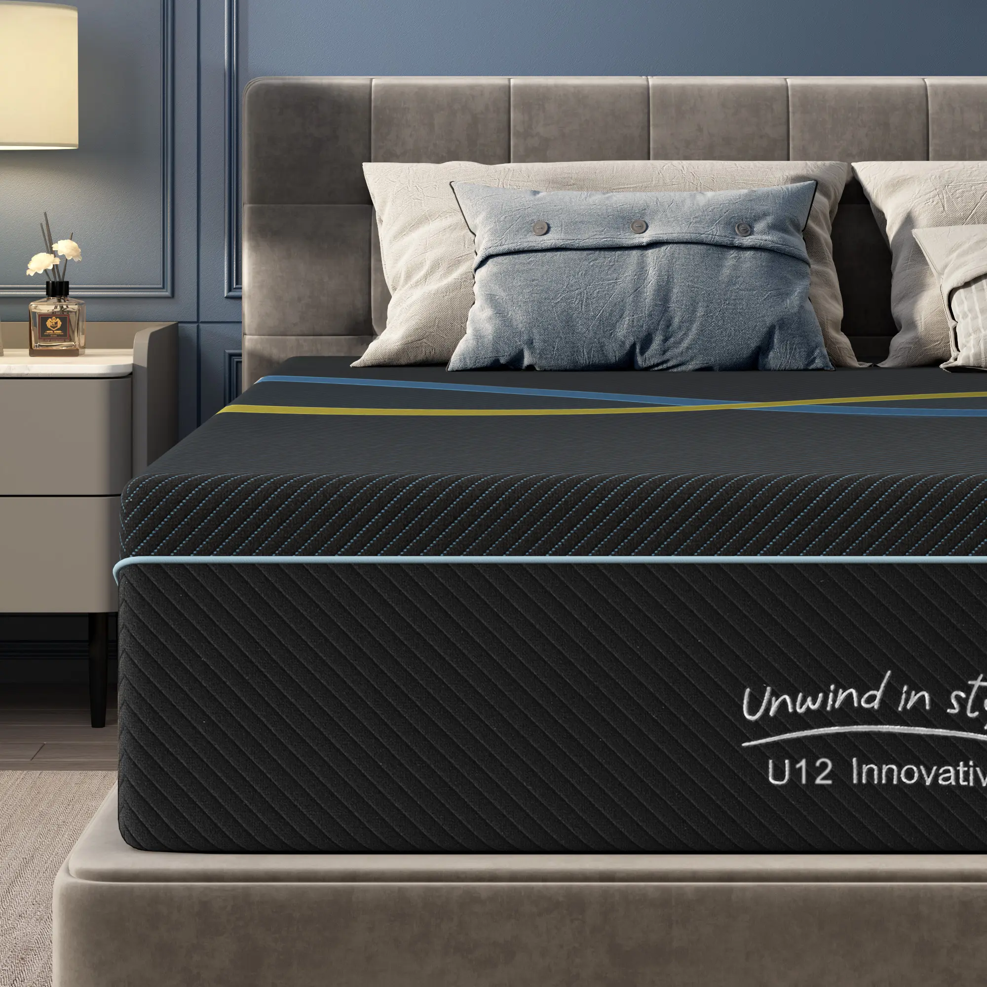 Multi-Layer Memory Foam Mattress - Medium Firmness, Bamboo Charcoal Infusion, Green Tea Infusion for Indoor Furniture Mattresses