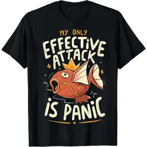 Vintage Tees Effective Attack Is Panic T-Shirt Graphic Tees Funny Shirt Unisex Anime Shirt Menswear Womenswear Streetwear Funny Tshirt Men Gifts